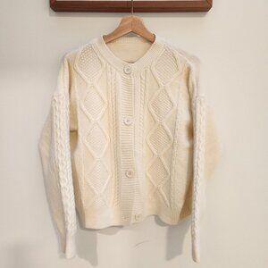Cream Cable Knit Women's Sweater